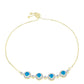 Goldplattiertes Silberarmband mit äthiopischem Paraiba-Blauopal und weißem Topas