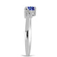 Silberring mit Tansanit und weißem Topas