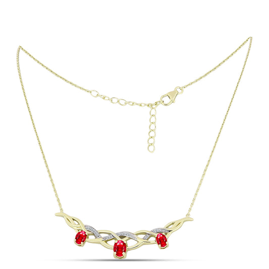 Goldplattierte Silberhalskette mit rotem Achat