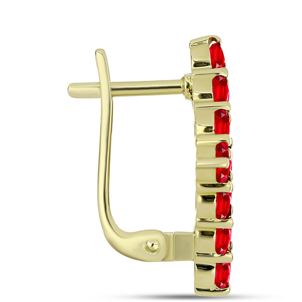 Goldplattierte Silberohrringe mit rotem Achat 2 