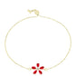 Goldplattiertes Silberarmband mit rotem Achat und weißem Topas