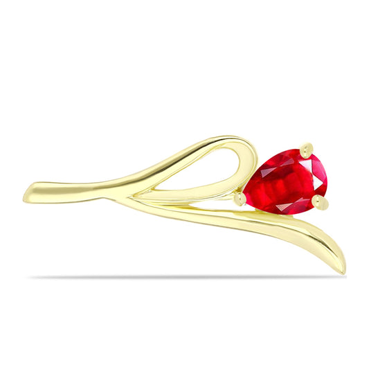 Goldplattierte Silberbrosche mit rotem Achat