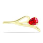 Goldplattierte Silberbrosche mit rotem Achat