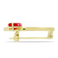 Goldplattierte Silberbrosche mit rotem Achat