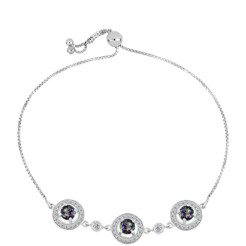 Silberarmband mit mystischem Topas und weißem Topas