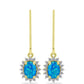 Goldplattierte Silberohrringe mit äthiopischem Paraiba-Blauopal und weißem Topas