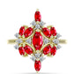 Goldplattierter Silberring mit rotem Achat