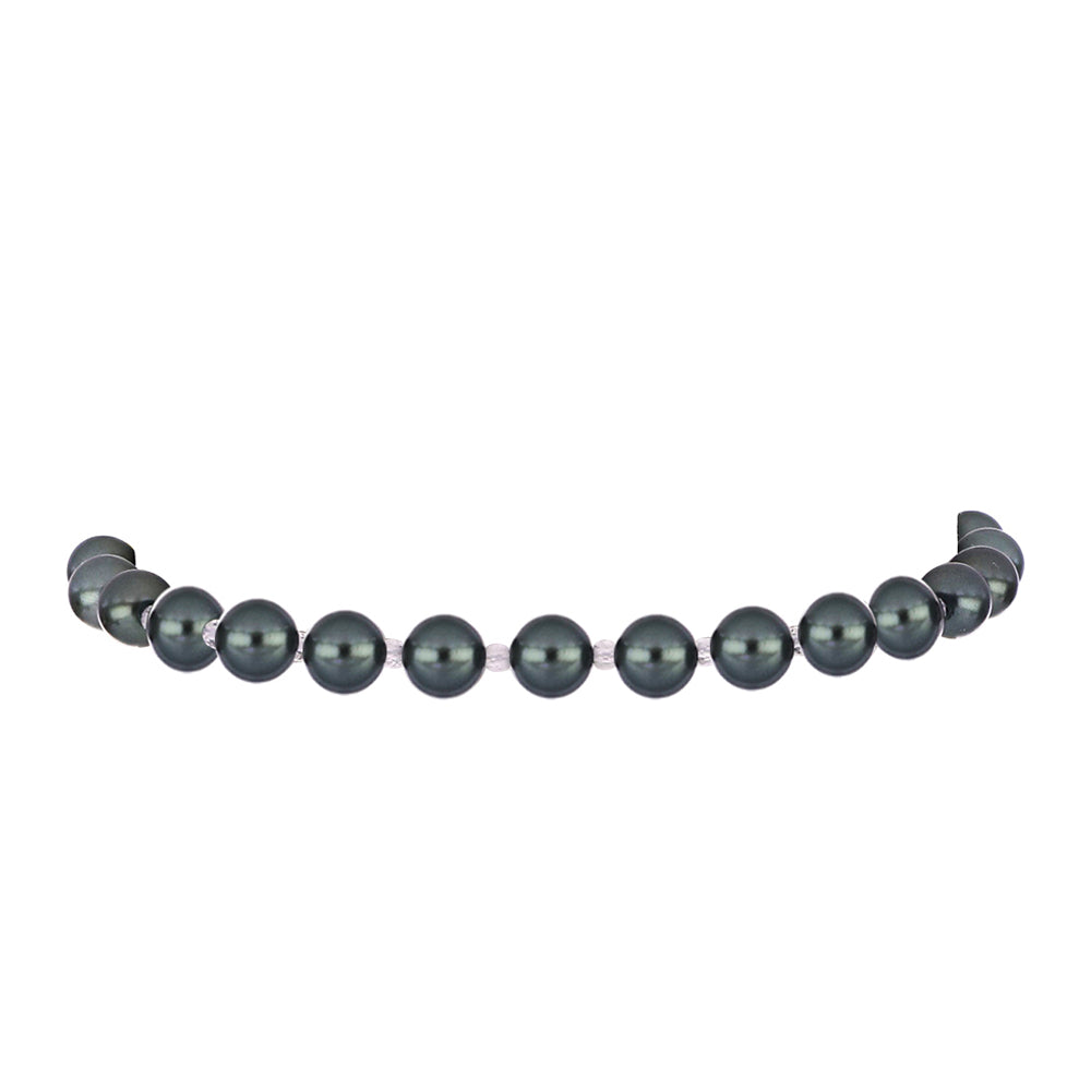 Goldplattiertes Silberarmband mit Tahitigrüne-Illusion Süßwasserperle 2 