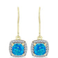 Goldplattierte Silberohrringe mit äthiopischem Paraiba-Blauopal und weißem Topas