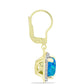 Goldplattierte Silberohrringe mit äthiopischem Paraiba-Blauopal und weißem Topas