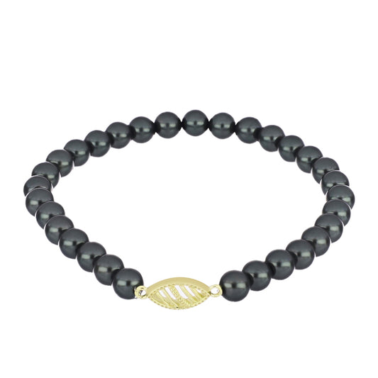 Goldplattiertes Silberarmband mit Tahitigrüne-Illusion Süßwasserperle