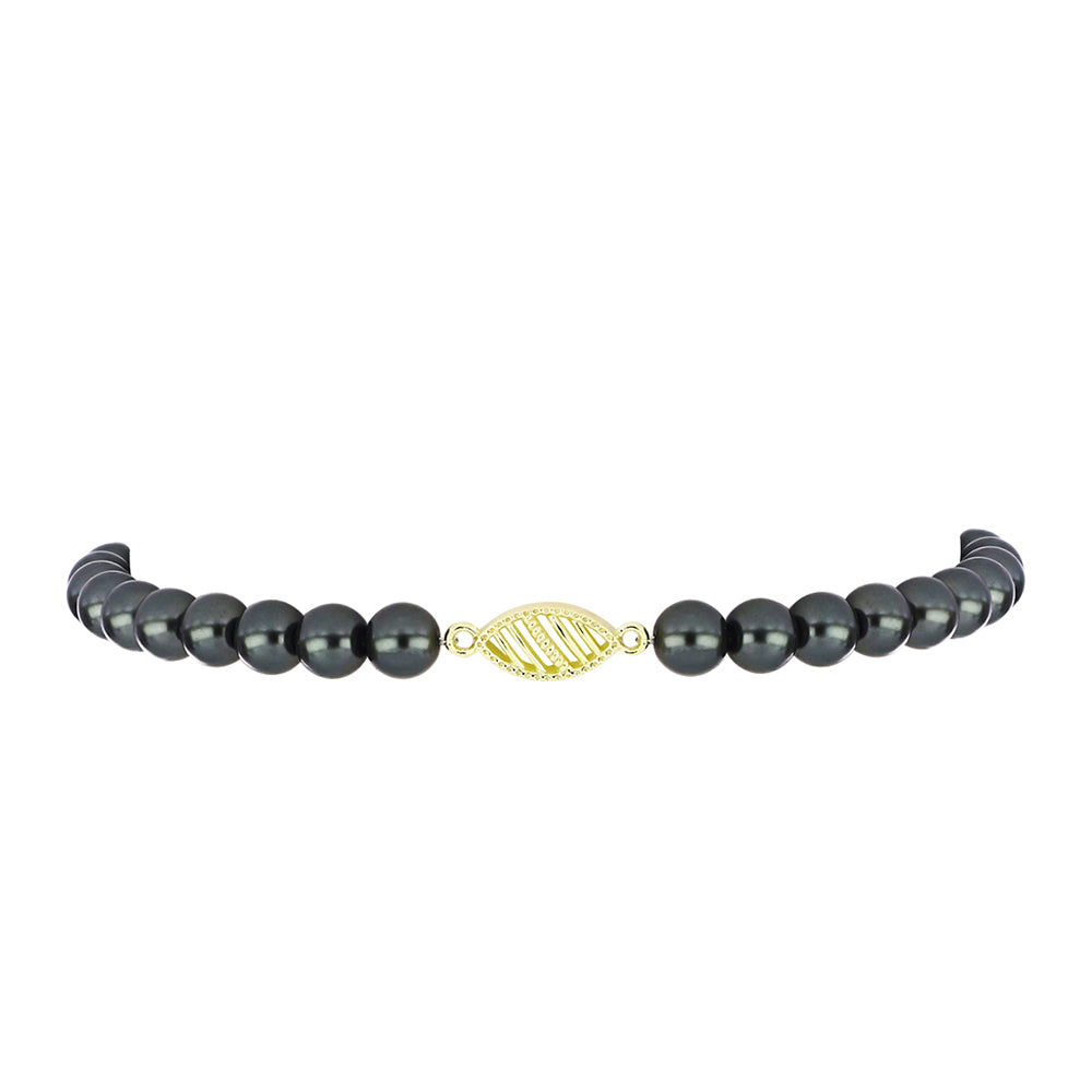 Goldplattiertes Silberarmband mit Tahitigrüne-Illusion Süßwasserperle 2 