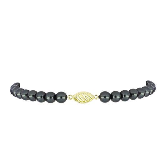 Goldplattiertes Silberarmband mit Tahitigrüne-Illusion Süßwasserperle