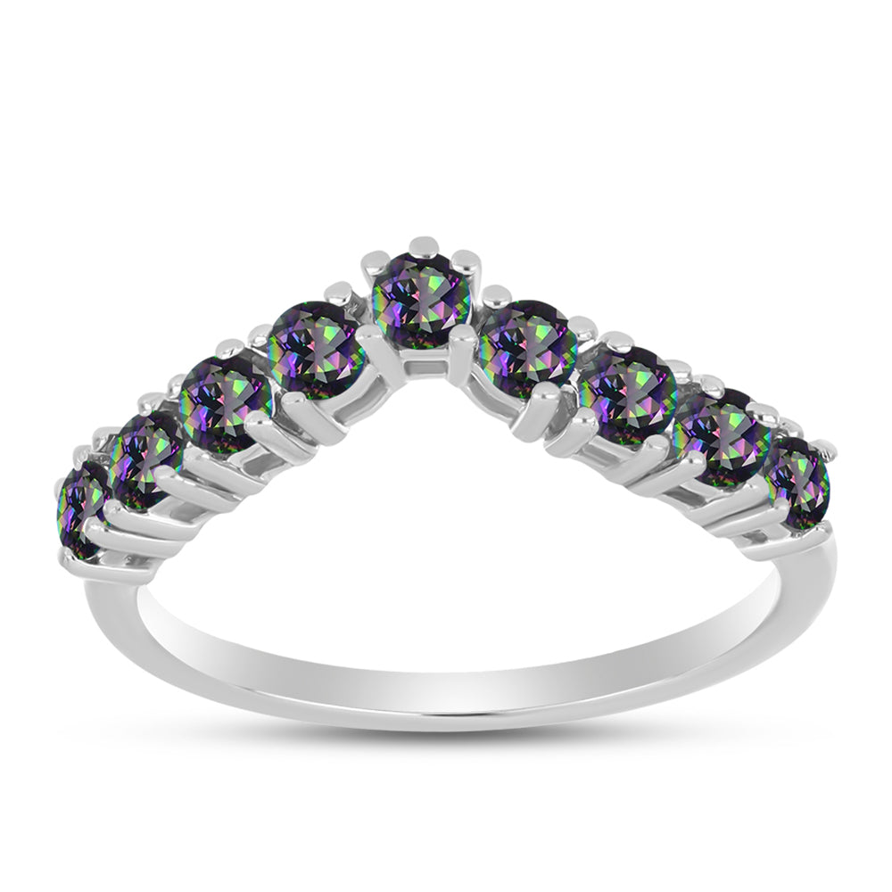 Silberring mit mystischem Topas