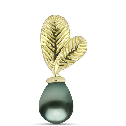 Goldplattierter Silberanhänger mit Tahitigrüne-Illusion Süßwasserperle
