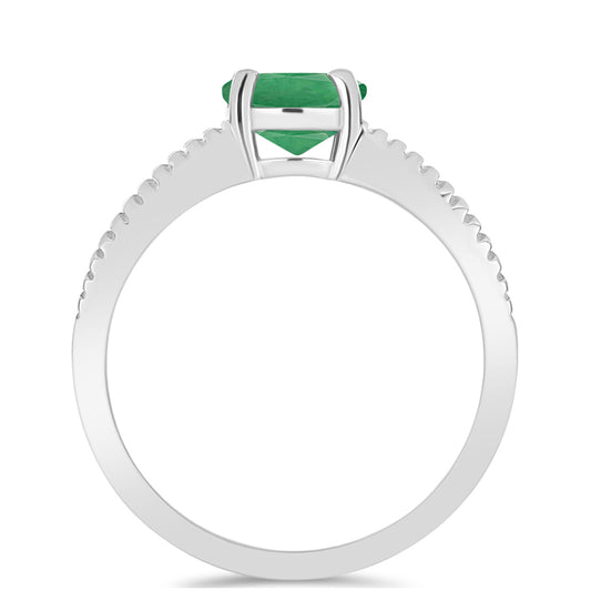 Silberring mit brasilianischem Smaragd