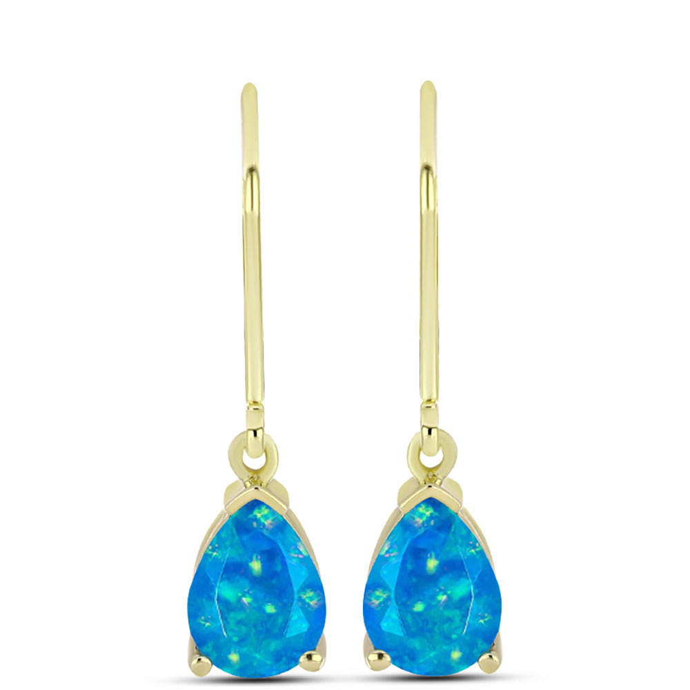 Goldplattierte Silberohrringe mit äthiopischem Paraiba-Blauopal