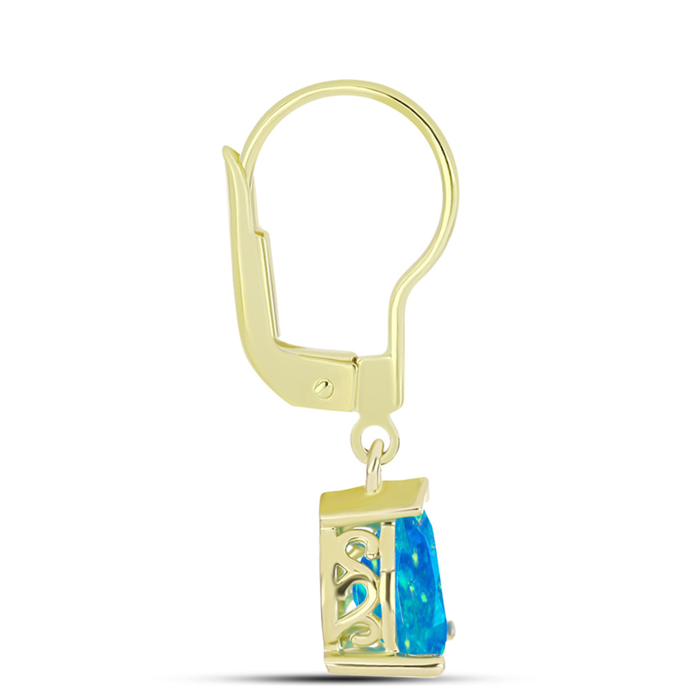 Goldplattierte Silberohrringe mit äthiopischem Paraiba-Blauopal