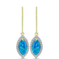 Goldplattierte Silberohrringe mit äthiopischem Paraiba-Blauopal und weißem Topas