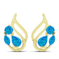 Goldplattierte Silberohrringe mit äthiopischem Paraiba-Blauopal