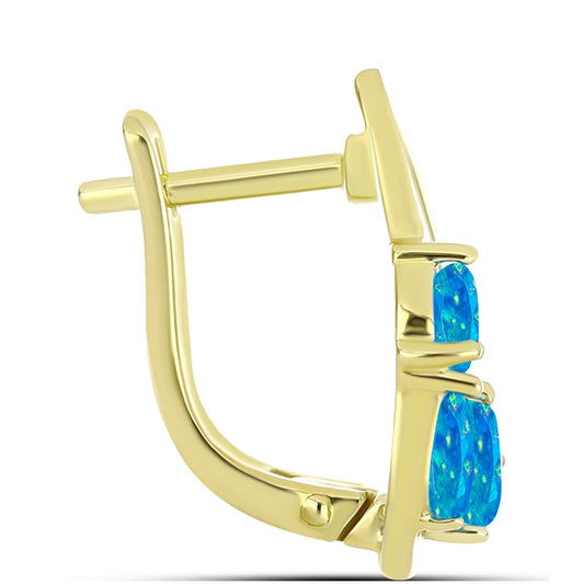 Goldplattierte Silberohrringe mit äthiopischem Paraiba-Blauopal