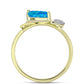Goldplattierter Silberring mit äthiopischem Paraiba-Blauopal und weißem Topas