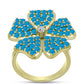 Goldplattierter Silberring mit äthiopischem Paraiba-Blauopal und weißem Topas