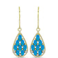 Goldplattierte Silberohrringe mit äthiopischem Paraiba-Blauopal und weißem Topas