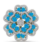 Goldplattierter Silberring mit äthiopischem Paraiba-Blauopal und weißem Topas