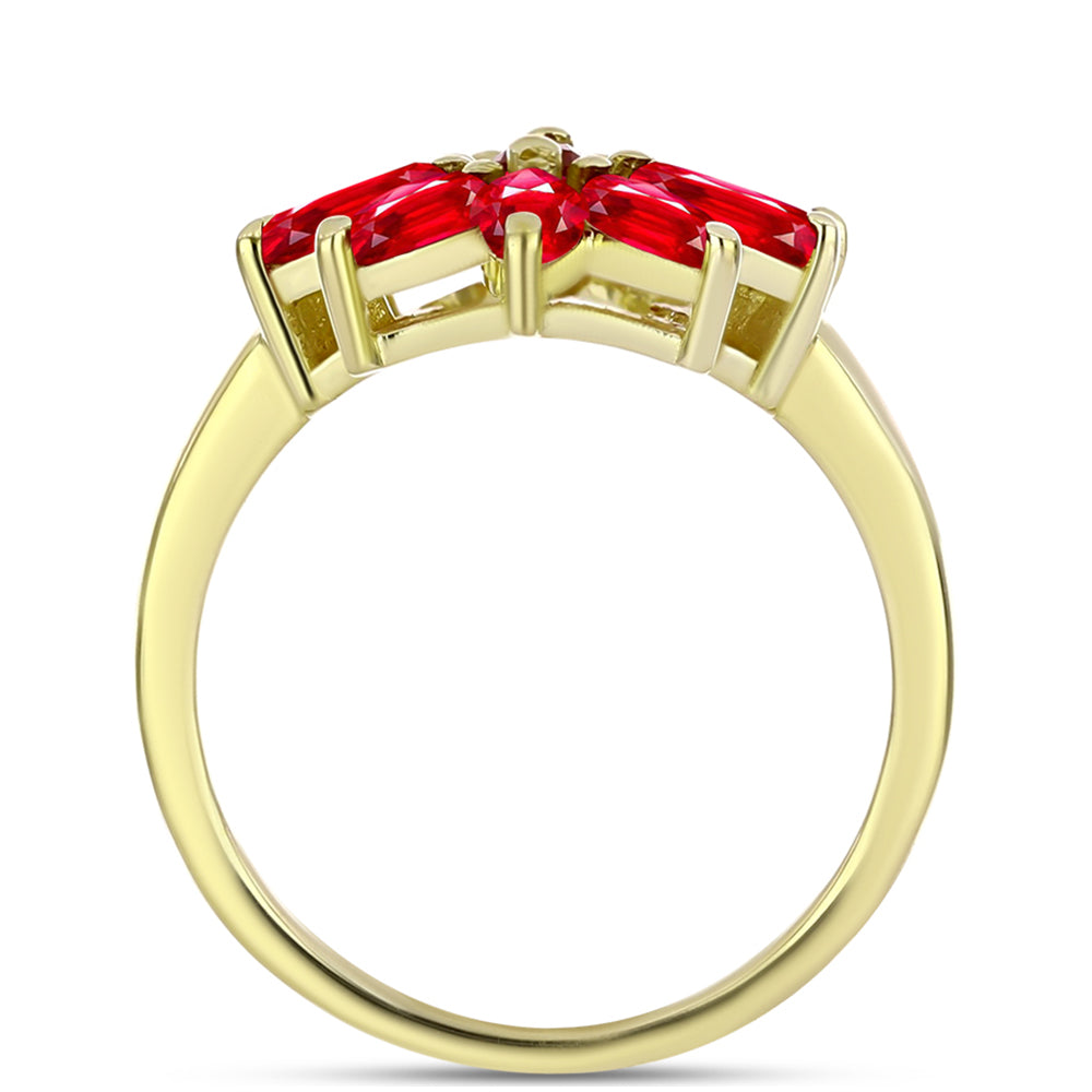 Goldplattierter Silberring mit rotem Achat 2 