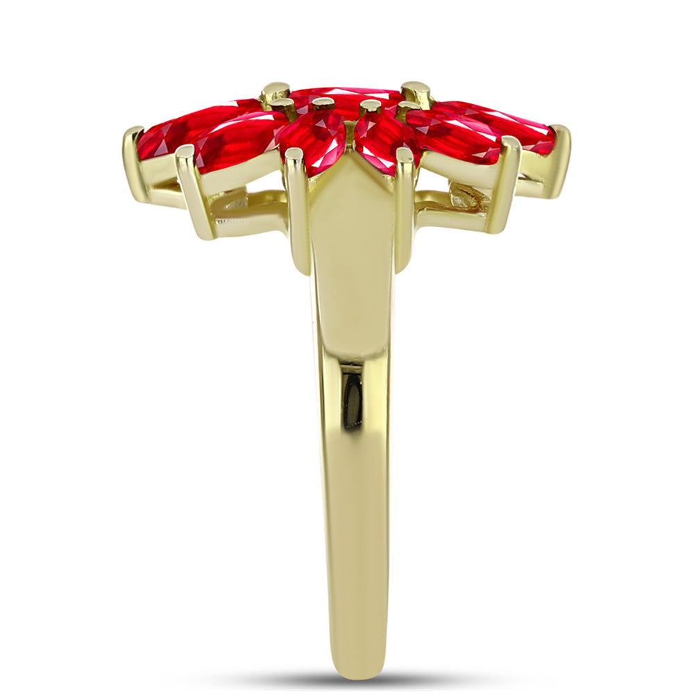 Goldplattierter Silberring mit rotem Achat