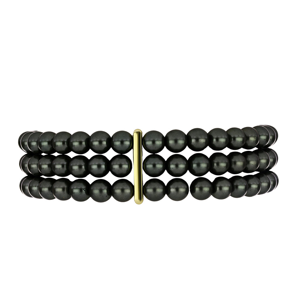 Goldplattiertes Silberarmband mit Tahitigrüne-Illusion Süßwasserperle 1 