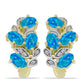 Goldplattierte Silberohrringe mit äthiopischem Paraiba-Blauopal und weißem Topas