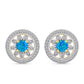 Goldplattierte Silberohrringe mit äthiopischem Paraiba-Blauopal und weißem Topas