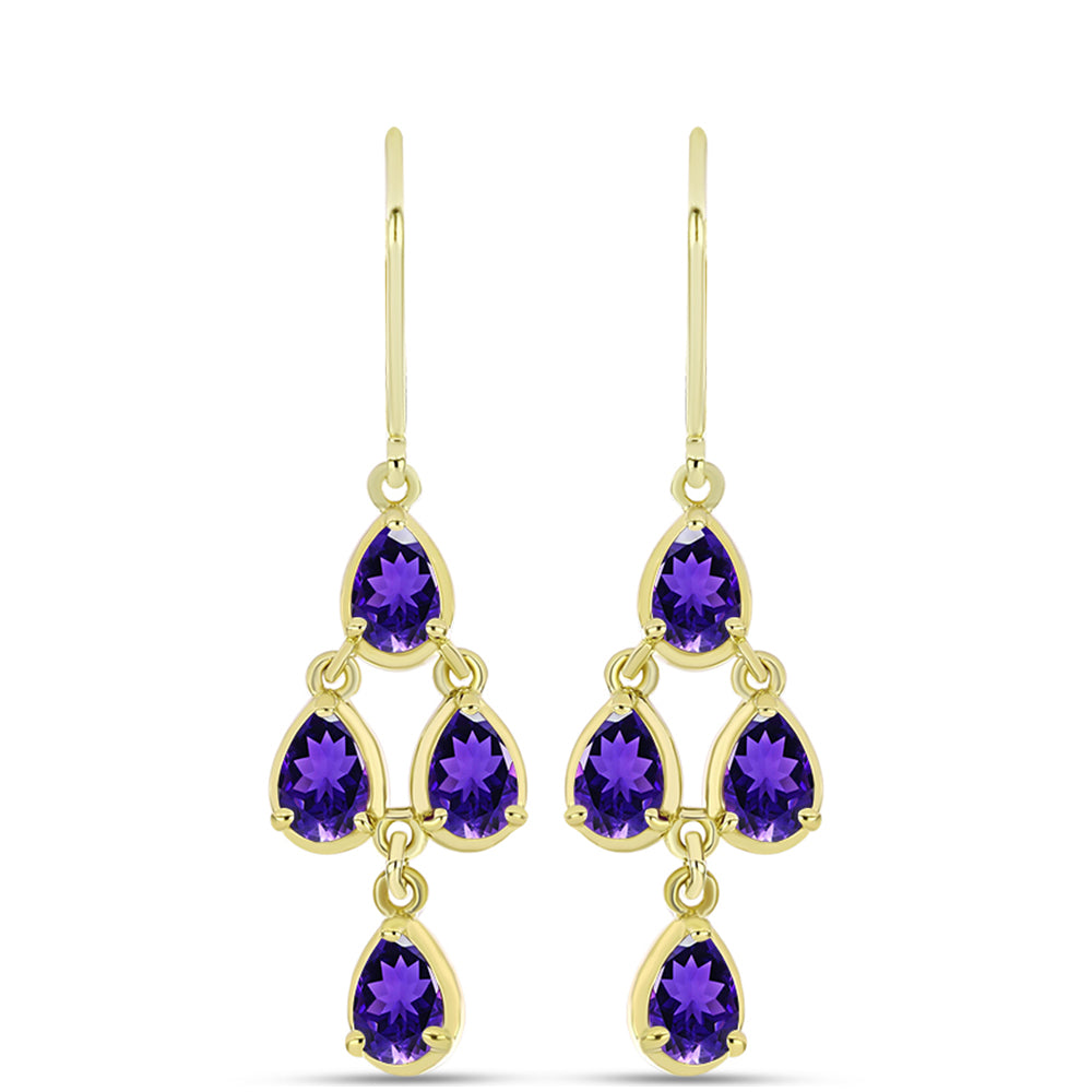 Goldplattierte Silberohrringe mit marokkanischem Amethyst 1 