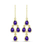 Goldplattierte Silberohrringe mit marokkanischem Amethyst