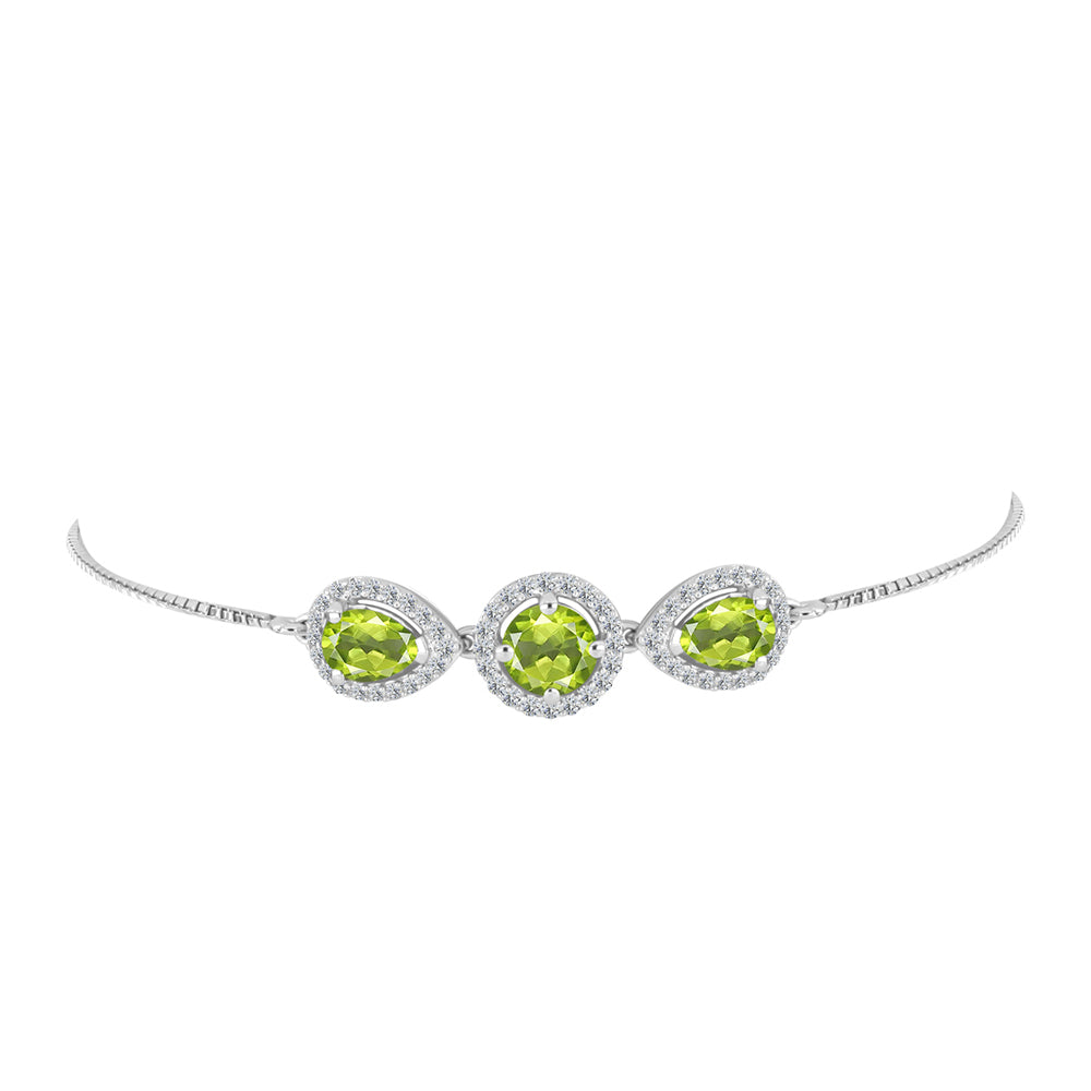 Silberarmband mit Peridot aus Changbai und weißem Topas 2 