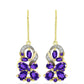 Goldplattierte Silberohrringe mit marokkanischem Amethyst und weißem Topas
