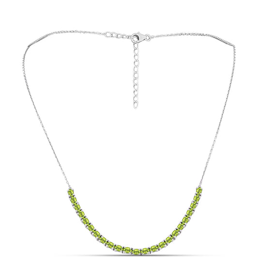 Silberhalskette mit Peridot aus Changbai