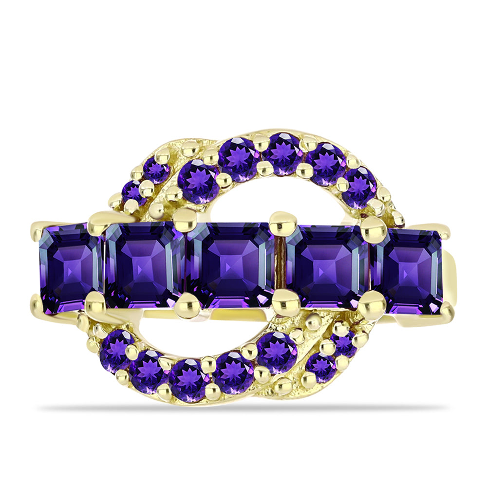 Goldplattierter Silberring mit marokkanischem Amethyst 1 