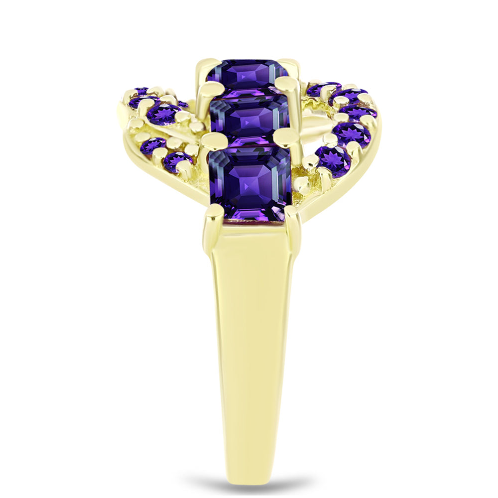 Goldplattierter Silberring mit marokkanischem Amethyst 4 