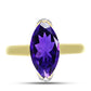 Goldplattierter Silberring mit marokkanischem Amethyst und weißem Topas