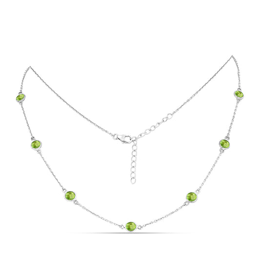 Silberhalskette mit Peridot aus Changbai