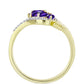 Goldplattierter Silberring mit marokkanischem Amethyst und weißem Topas