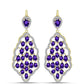 Goldplattierte Silberohrringe mit marokkanischem Amethyst und weißem Topas