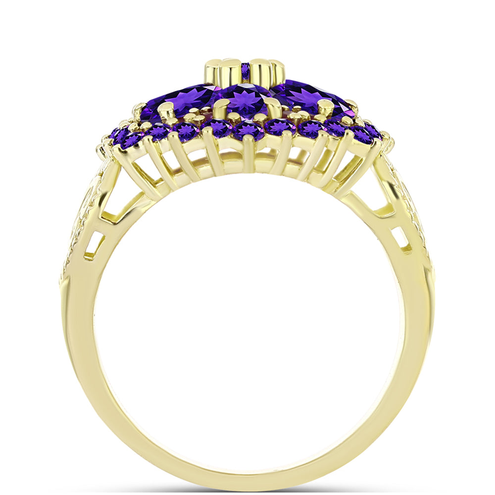 Goldplattierter Silberring mit marokkanischem Amethyst