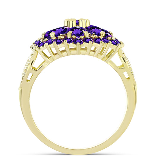 Goldplattierter Silberring mit marokkanischem Amethyst