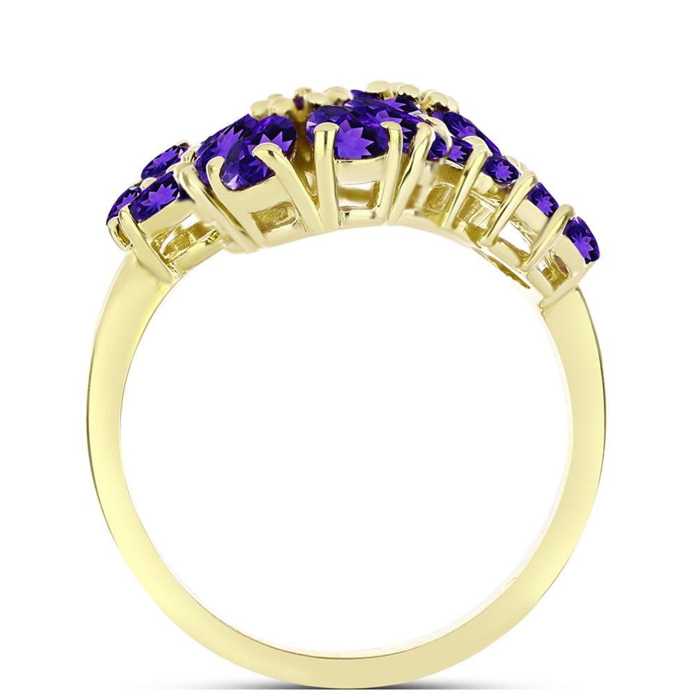 Goldplattierter Silberring mit marokkanischem Amethyst 2 