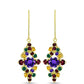 Goldplattierte Silberohrringe mit marokkanischem Amethyst und Rhodolith aus Moatize
