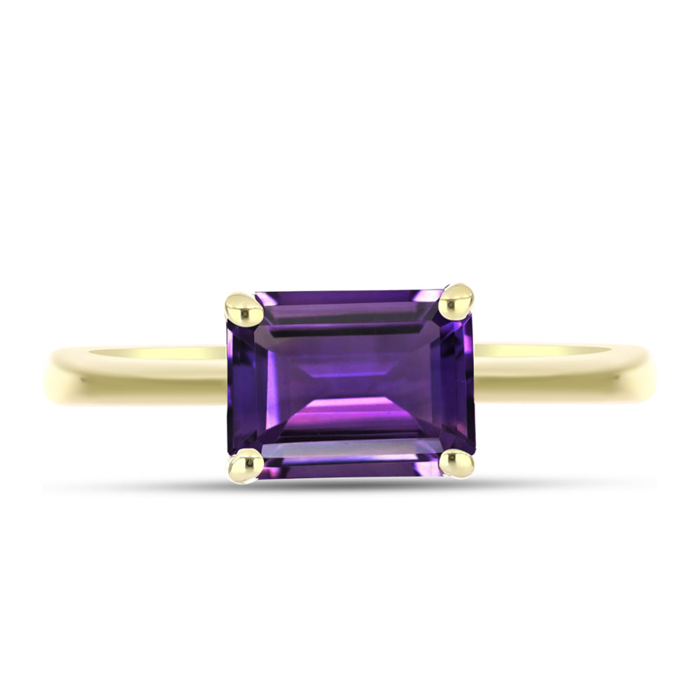 Goldplattierter Silberring mit marokkanischem Amethyst 1 
